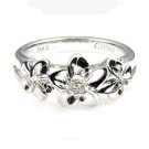 Natural .05ct Diamond Ring Sterling Silver