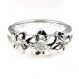 Natural .05ct Diamond Ring Sterling Silver