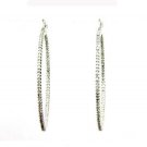 Natural .46ct Diamond Hoop Earrings 14KT White Gold