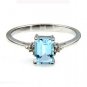 Natural 1.01ct Blue Topaz Diamond Ring Sterling Silver