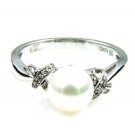 .10ct Pearl Diamond Ring 10KT White Gold