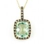 Green Amethyst Prasiolite Pendant 10KT Yellow Gold