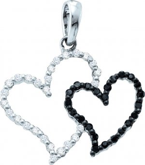 0.17CT DIAMOND HEART PENDANT...10k White Gold