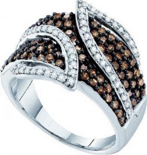 1.00CT BROWN DIAMOND LADIES RING....10K WHITE GOLD