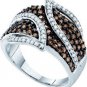 1.00CT BROWN DIAMOND LADIES RING....10K WHITE GOLD