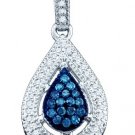 0.21CTW BLUE DIAMOND FASHION PENDANT...10k white gold