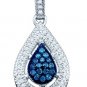 0.21CTW BLUE DIAMOND FASHION PENDANT...10k white gold