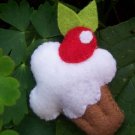 Cupcake Pin Badge - White