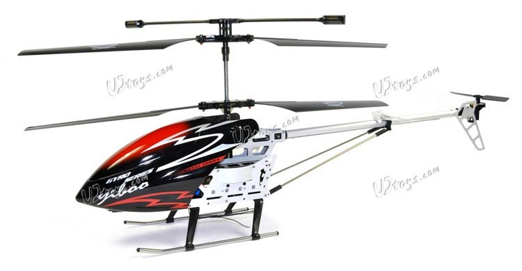 Yiboo UJ317 Finback 3.5 Channel Flash Light 30" RC Helicopter w/ Gyro - Black (Large)(UJ317_BL)