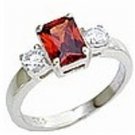 Garnet & CZ Ring