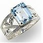 Aquamarine CZ w/ Wide Band