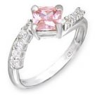 Twisted Pink Square CZ Ring