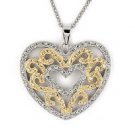 Two Tone Heart Necklace