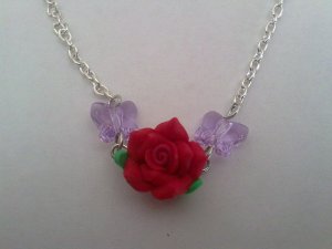 Butterfly Rose Necklace