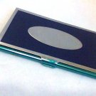 Business & Credit Card Holder metal Blue slim engravable new