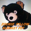 Zoobies Pet Bear blanket pillow Bubba plush toy 3 in 1 Zoobie new