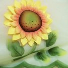 3-D Sunflower Panel and Valance Set 84" 17" sheer applique