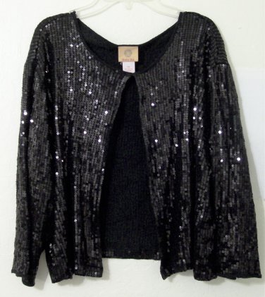 Ruby Rd Cardigan sequin size XL black dress women