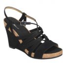 Aerosoles A2 Poppy Plush Wedge Sandal size 7.5 black dress women