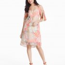 White House Black Market Dress size 10 peach floral women new