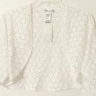 Hollywood & Vine Shrug size Large bolero short sleeve cream off white ivory cardigan women girls new