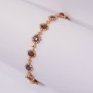 Bracelet purple Amethyst golden glass artisan bead new