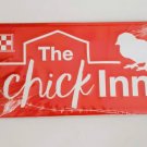 Purina The Chick Inn coop mini sign 6" x 3" red metal new