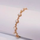 Bracelet crystal Pearls white golden glass bead artisan new
