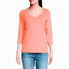 St John's Bay 3/4 Sleeve Tee t-shirt women's size Medium Coral