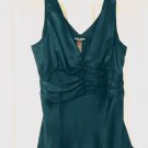 Bisou Bisou Michelle Bohbot Blouse shirred sleeveless size Medium color teal new
