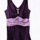 Bisou Bisou Michelle Bohbot Blouse shirred sleeveless size Medium color purple new