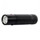 V2 6 Chip Dual Color Flashlight, Black Alum. Body, White/UV
