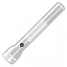 3 D Cell LED Flashlight, Silver