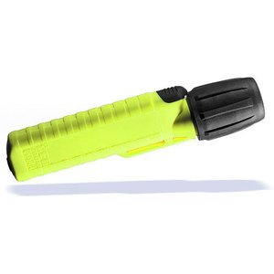 UK CPO Flashlight, eLED, Tail Cap Switch, 4AA Safety Yellow