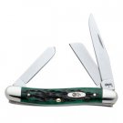 Med. Stockman, Pocket Worn Bermuda Green Handle, 3 Blades