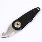 RhinoKnife, Black Steel Handle, Gut Hook, Plain