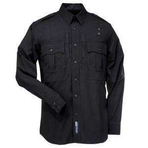 B Class L/S Shirt Poly/Wool, Internal Pleat, Black L L