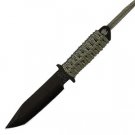 Glacier Bay II, Olive Drab Cord Wrapped Handle, Black Plain