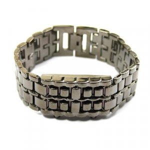 Stainless Steel LED Red Digital Unsex Bracelet Watch free shipping
