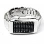 New Menâs Stainless Steel Wrist watch 72-LED Blue Light free shipping