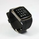 New Trendy Black Calendar LED Bracelet Leather Watch  free shipping