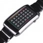 28-LED 3-Color-Light Metal Band Mens Fashion Wrist Watch(Black) free shipping