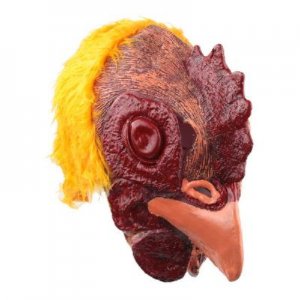 Halloween Funny Cock Head Animal Mask Latex Rubber with Wool for All Saint's Day  free shipping