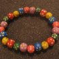 Petal Pretty - Painted Wooden Bead Bracelet
