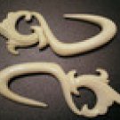 Hand Carved Bone Hook Earrings