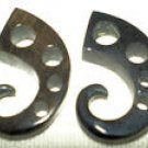 Organic Tribal Hook Ear Stretcher - Black Horn