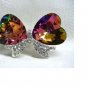 Butterfly design crystal brooch