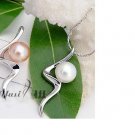 Fashion alloy pendant freshwater pearl necklace