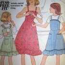 Vintage 1970s Fuss Free Fit 8544 Simplicity Pattern, Girls Sundress or Jumper Size 12 Uncut