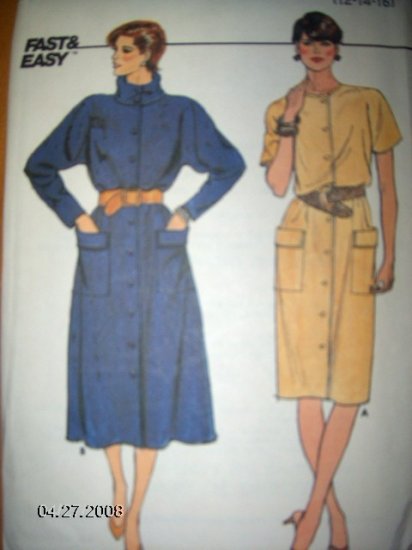 Butterick 6744 Fast and Easy Pattern Dress Size 12 14 16 Uncut